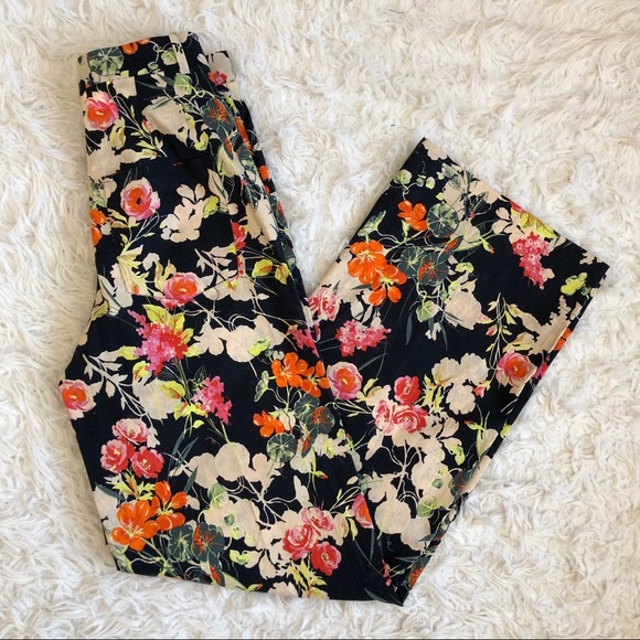 Zara High Waisted Wide Leg Floral Pants - Picture 2 of 5